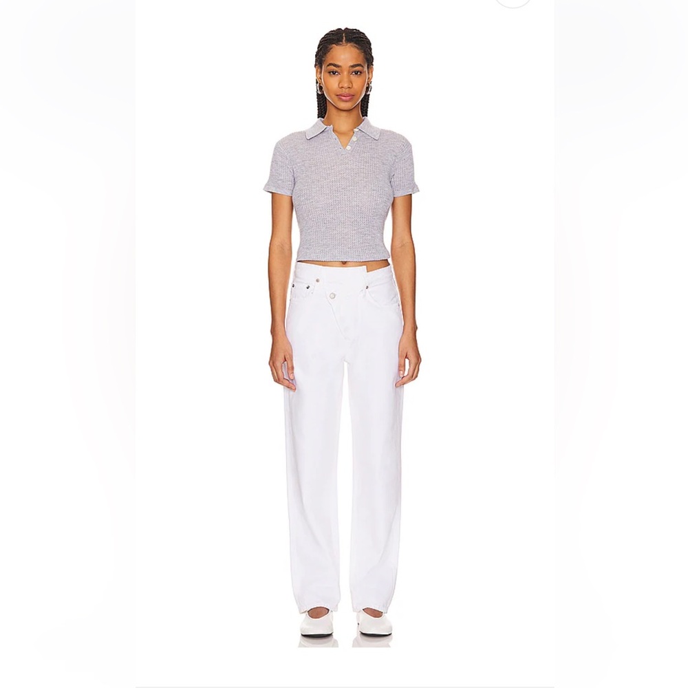 Agolde White Criss Cross Jeans, 26